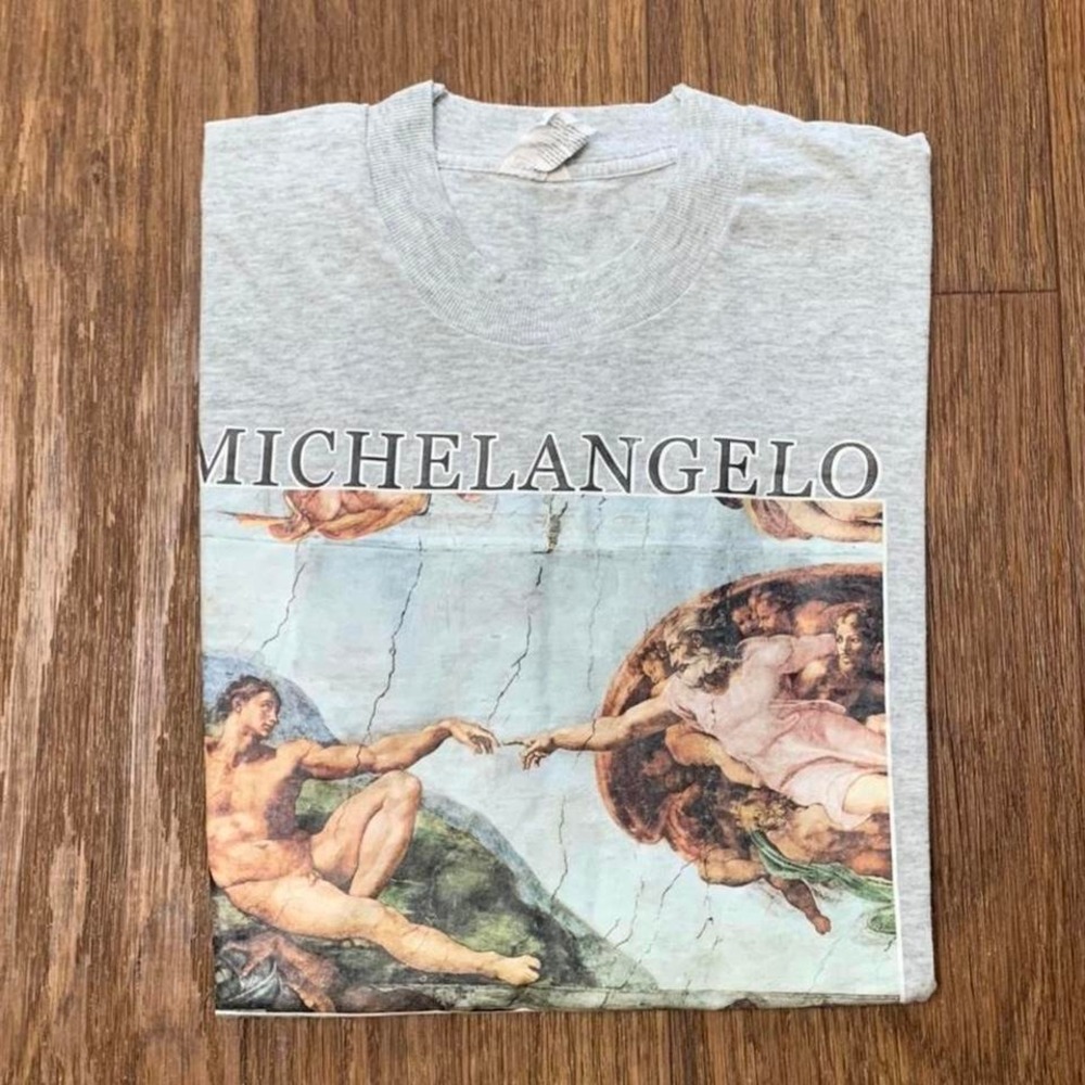 Vtg Michelangelo Painting Art T-Shirt Large
